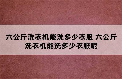 六公斤洗衣机能洗多少衣服 六公斤洗衣机能洗多少衣服呢